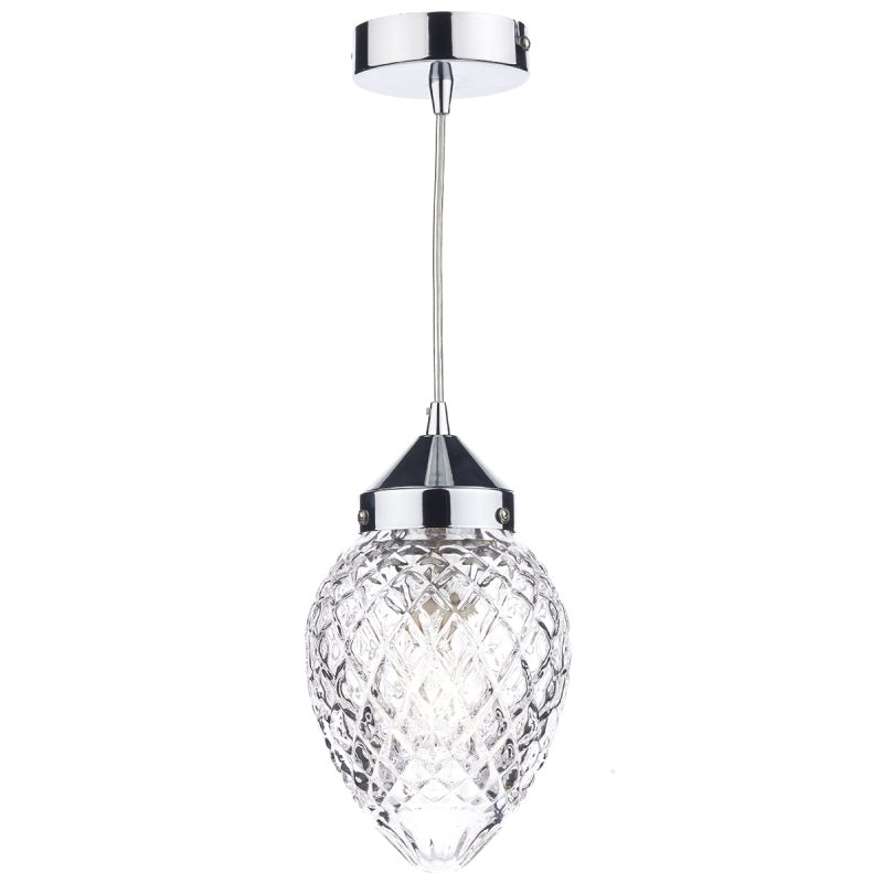 Ceiling Lights - Agatha - Decorative Glass with Polish Chrome Hanging Pendant Dar-AGA0150 - Agatha - Decorative Glass with Polish Chrome Hanging Pendant