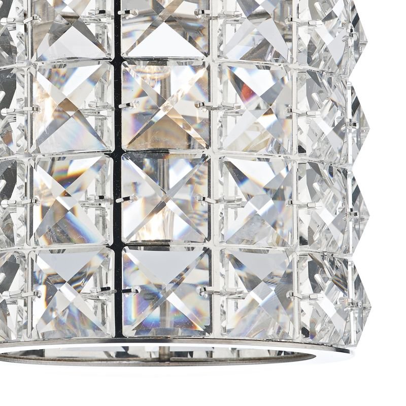 Crystal & Acrylic - Agneta - Polished Chrome with Crystal Single Wall Lamp Dar-AGN0750 - Agneta - Polished Chrome with Crystal Single Wall Lamp