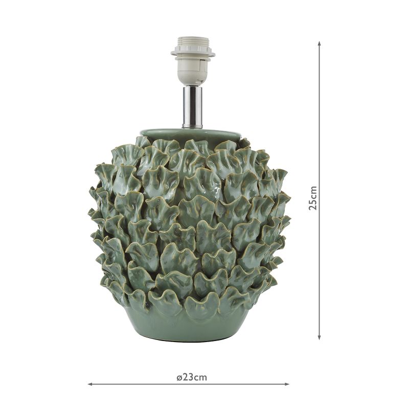 Dar-AIL4224 - Ailsa - Base Only - Green Ceramic Table Lamp