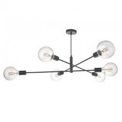Alana - Adjustable Black Metal 6 Light Centre Fitting Alana - Adjustable Black Metal 6 Light Centre Fitting