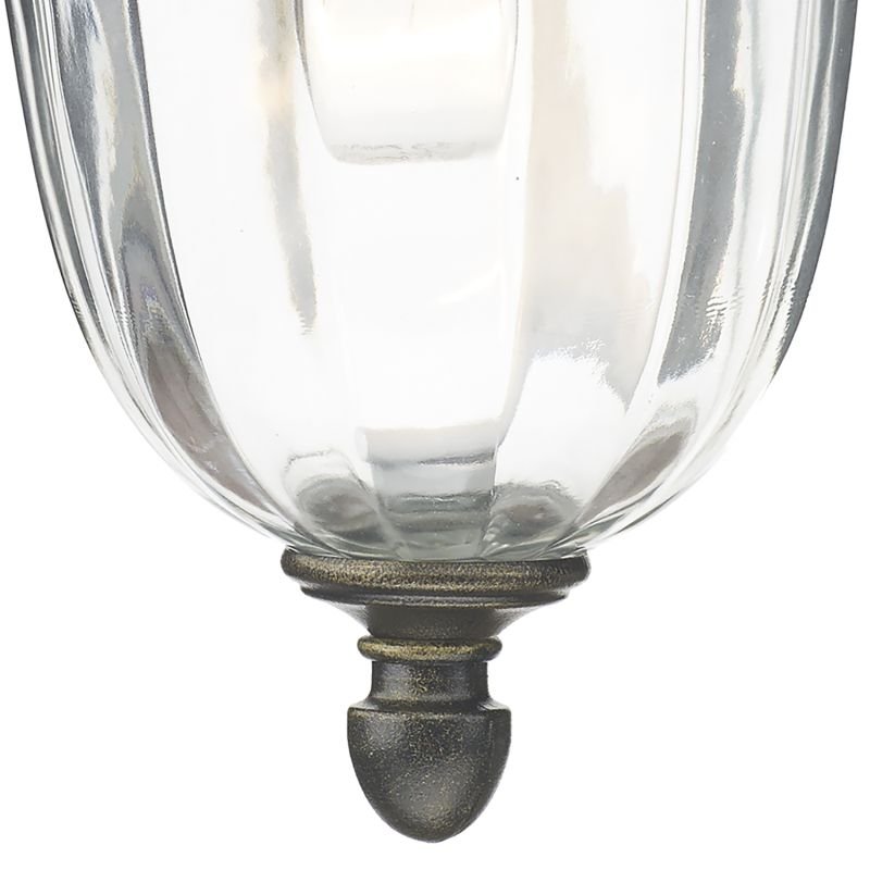 Dar-ALD1635 - Aldgate - Black and Gold with Ribbed Glass Lantern Wall Lamp
