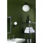 Alrik - Black Ceiling Lamp with Opal Ribbed Glass Alrik - Black Ceiling Lamp with Opal Ribbed Glass