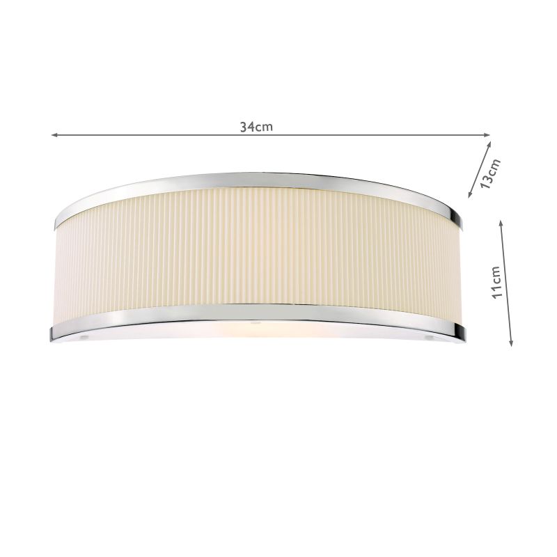 Dar-ALV0733 - Alvaro - Polished Chrome Wall Lamp with Ivory Shade & Diffuser