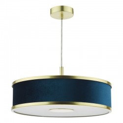 Alvaro - Brushed Brass 3 Light Pendant with Navy Shade & Diffuser Alvaro - Brushed Brass 3 Light Pendant with Navy Shade & Diffuser