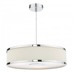 Alvaro - Polished Chrome 3 Light Pendant with Ivory Shade & Diffuser Alvaro - Polished Chrome 3 Light Pendant with Ivory Shade & Diffuser