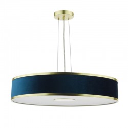 Alvaro - Brushed Brass 6 Light Pendant with Navy Shade & Diffuser Alvaro - Brushed Brass 6 Light Pendant with Navy Shade & Diffuser