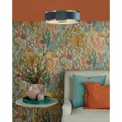 Alvaro - Brushed Brass 3 Light Flush with Navy Shade & Diffuser Alvaro - Brushed Brass 3 Light Flush with Navy Shade & Diffuser