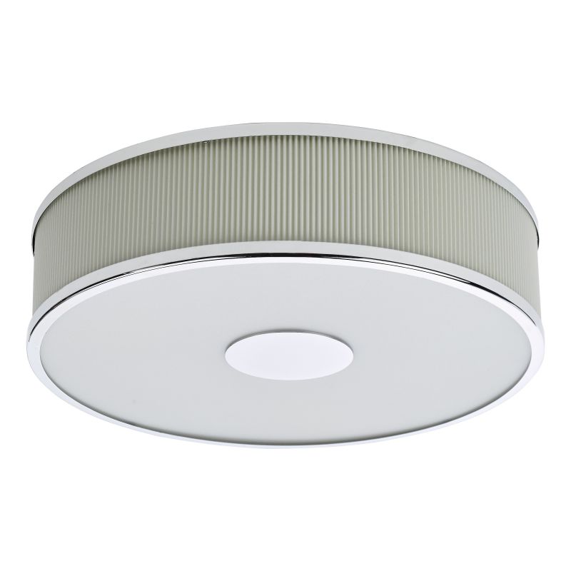 Dar-ALV5233 - Alvaro - Polished Chrome 3 Light Flush with Ivory Shade & Diffuser