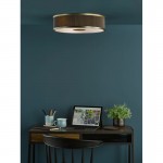 Alvaro - Antique Brass 3 Light Flush with Bronze Mushroom Shade & Diffuser Alvaro - Antique Brass 3 Light Flush with Bronze Mushroom Shade & Diffuser
