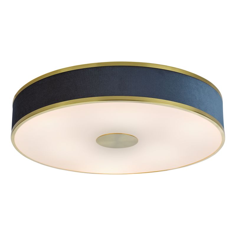 Dar-ALV6423 - Alvaro - Brushed Brass 6 Light Flush with Navy Shade & Diffuser