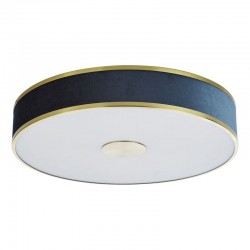 Alvaro - Brushed Brass 6 Light Flush with Navy Shade & Diffuser Alvaro - Brushed Brass 6 Light Flush with Navy Shade & Diffuser