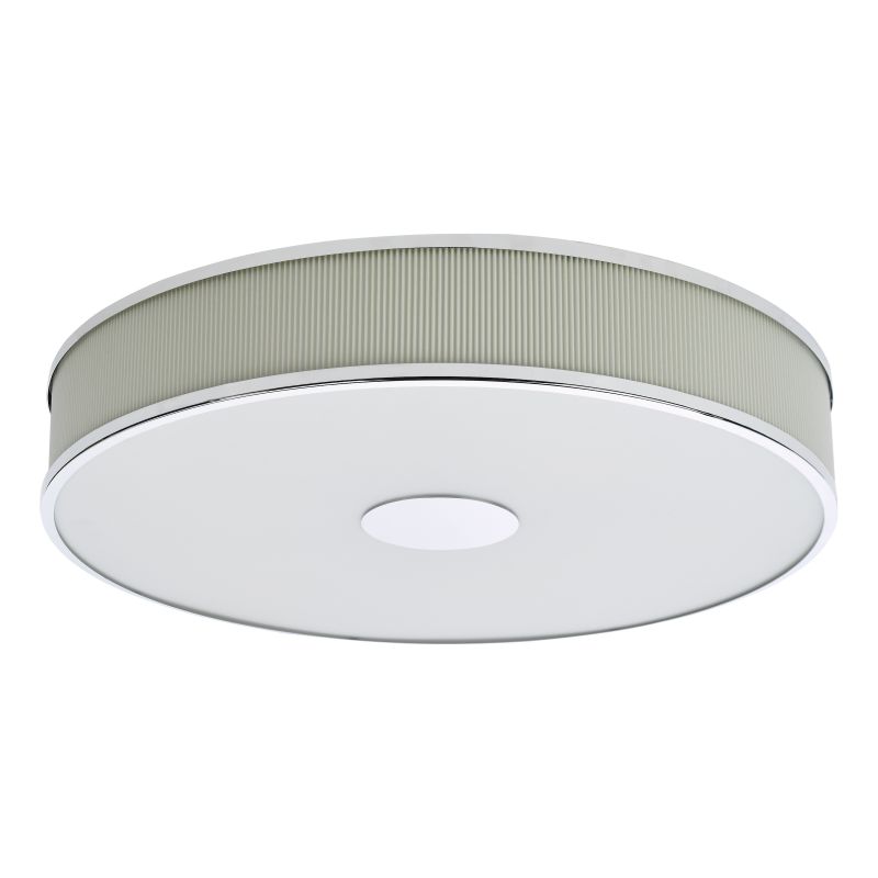 Dar-ALV6433 - Alvaro - Polished Chrome 6 Light Flush with Ivory Shade & Diffuser