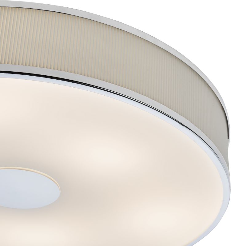 Dar-ALV6433 - Alvaro - Polished Chrome 6 Light Flush with Ivory Shade & Diffuser