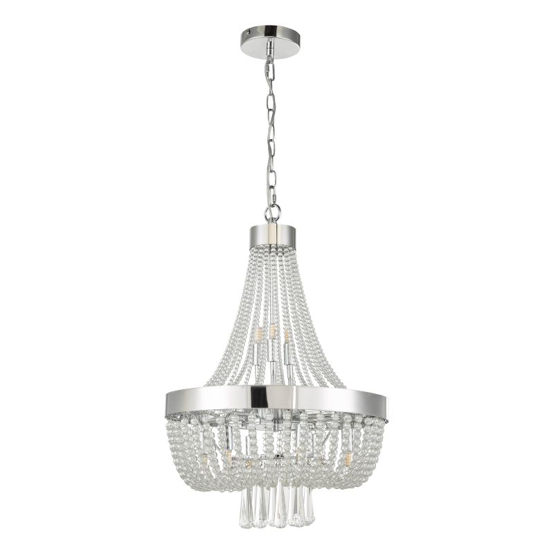 Dar-ALY1350 - Alyssa - Polished Chrome 9 Light Chandelier with Crystal