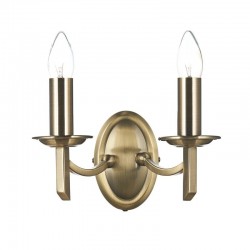 Ambassador - Antique Brass Twin Wall Lamp