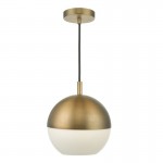 Andre - Aged Brass Pendant with White Glass Andre - Aged Brass Pendant with White Glass