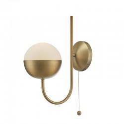 Andre - Aged Brass Wall Lamp with White Glass Andre - Aged Brass Wall Lamp with White Glass