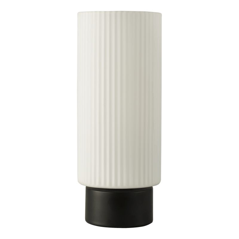 Dar_Vol3-ANE4022 - Aneska - Matt Black Table Lamp Opal Ribbed Glass
