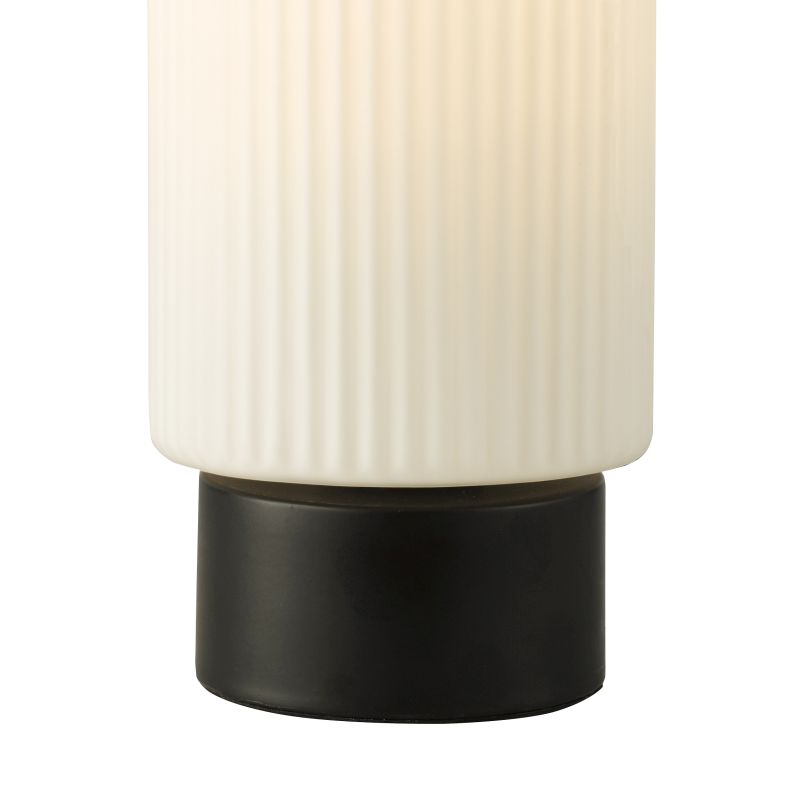 Dar_Vol3-ANE4022 - Aneska - Matt Black Table Lamp Opal Ribbed Glass