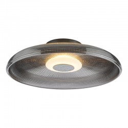 Ansel - Black Chrome LED Flush with Smoked Textured Glass Ansel - Black Chrome LED Flush with Smoked Textured Glass
