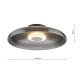 Dar-ANS5222 - Ansel - Black Chrome LED Flush with Smoked Textured Glass