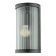 Dar-ANU0722 - Anund - Clear Ribbed Glass & Black Wall Lamp
