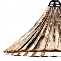 Ardeche - Antique Brass Pendant with Amber Fluted Glass Ardeche - Antique Brass Pendant with Amber Fluted Glass