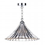 Ardeche - Polished Chrome Pendant with Clear Fluted Glass  Ardeche - Polished Chrome Pendant with Clear Fluted Glass