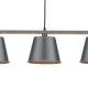 Kitchen Lights - Arken - Grey Metal with Wood 3 Light over Island Fitting Dar-ARK0348 - Arken - Grey Metal with Wood 3 Light over Island Fitting