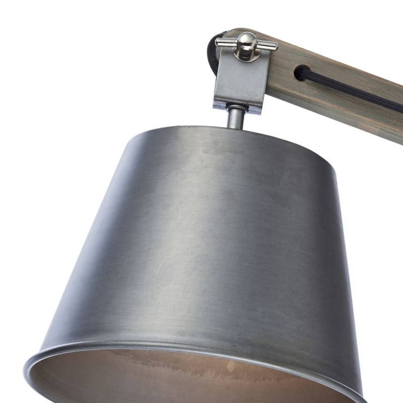 Wall Lights - Arken - Grey Metal with Wood Wall Lamp Dar-ARK0748 - Arken - Grey Metal with Wood Wall Lamp