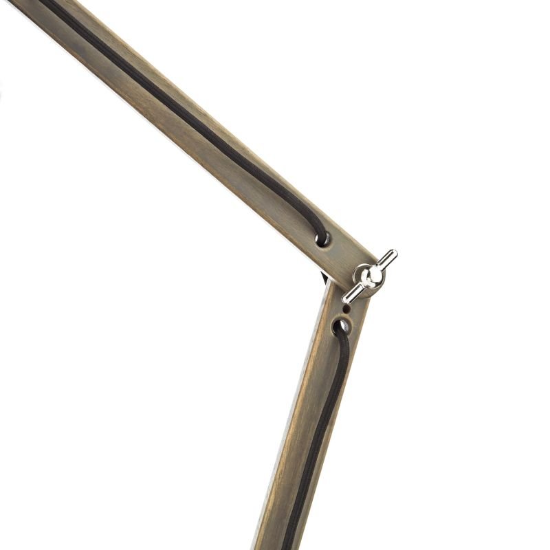 Table & Floor Lamp - Arken - Grey Metal with Wood Table Lamp Dar-ARK4248 - Arken - Grey Metal with Wood Table Lamp