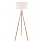 Armitage - Wooden Tripod Floor Lamp with Linen Shade Armitage - Wooden Tripod Floor Lamp with Linen Shade