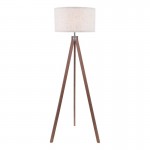 Armitage - Wooden Tripod Floor Lamp with Linen Shade Armitage - Wooden Tripod Floor Lamp with Linen Shade