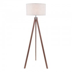 Armitage - Wooden Tripod Floor Lamp with Linen Shade Armitage - Wooden Tripod Floor Lamp with Linen Shade