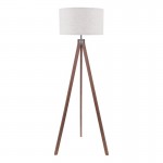 Armitage - Wooden Tripod Floor Lamp with Linen Shade Armitage - Wooden Tripod Floor Lamp with Linen Shade