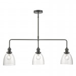 Arvin - Antique Chrome 3 Light over Island Fitting with Clear Glass Arvin - Antique Chrome 3 Light over Island Fitting with Clear Glass
