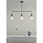Arvin - Antique Chrome 3 Light over Island Fitting with Clear Glass Arvin - Antique Chrome 3 Light over Island Fitting with Clear Glass