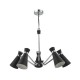Ceiling Lights - Ash - Black Metal with Chrome 5 Light Centre Fitting Dar-ASH0522 - Ash - Black Metal with Chrome 5 Light Centre Fitting