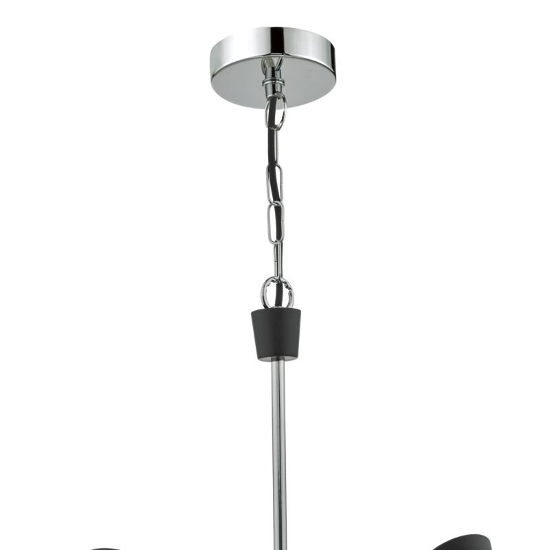 Ceiling Lights - Ash - Black Metal with Chrome 5 Light Centre Fitting Dar-ASH0522 - Ash - Black Metal with Chrome 5 Light Centre Fitting