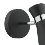Ash - Black & Chrome Wall Lamp