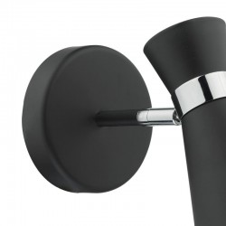 Ash - Black & Chrome Wall Lamp