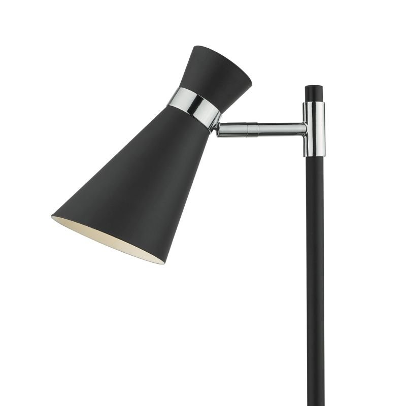Dar-ASH4122 - Ash - Adjustable Black Metal with Chrome Table Lamp