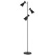 Dar-ASH4922 - Ash - Adjustable Black Metal with Chrome 3 Light Floor Lamp