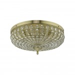 Asmara - Antique Brass 5 Light Flush with Crystal Asmara - Antique Brass 5 Light Flush with Crystal