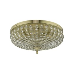 Asmara - Antique Brass 5 Light Flush with Crystal Asmara - Antique Brass 5 Light Flush with Crystal