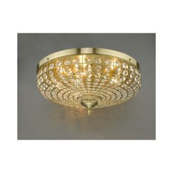 Asmara - Antique Brass 5 Light Flush with Crystal Asmara - Antique Brass 5 Light Flush with Crystal