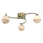 Atiya - Antique Brass 3 Light Semi-Flush with Marble Glass Atiya - Antique Brass 3 Light Semi-Flush with Marble Glass