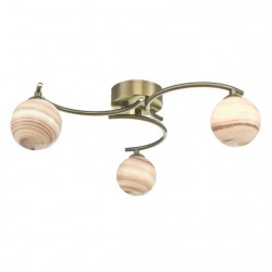 Atiya - Antique Brass 3 Light Semi-Flush with Marble Glass Atiya - Antique Brass 3 Light Semi-Flush with Marble Glass