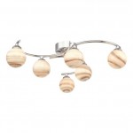 Atiya - Polished Chrome 6 Light Semi-Flush with Marble Glass Atiya - Polished Chrome 6 Light Semi-Flush with Marble Glass