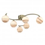 Atiya - Antique Brass 6 Light Semi-Flush with Marble Glass Atiya - Antique Brass 6 Light Semi-Flush with Marble Glass
